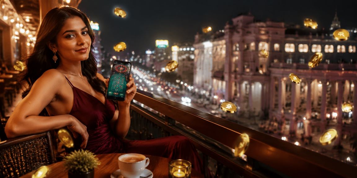 Delhi city night views with casino gaming theme