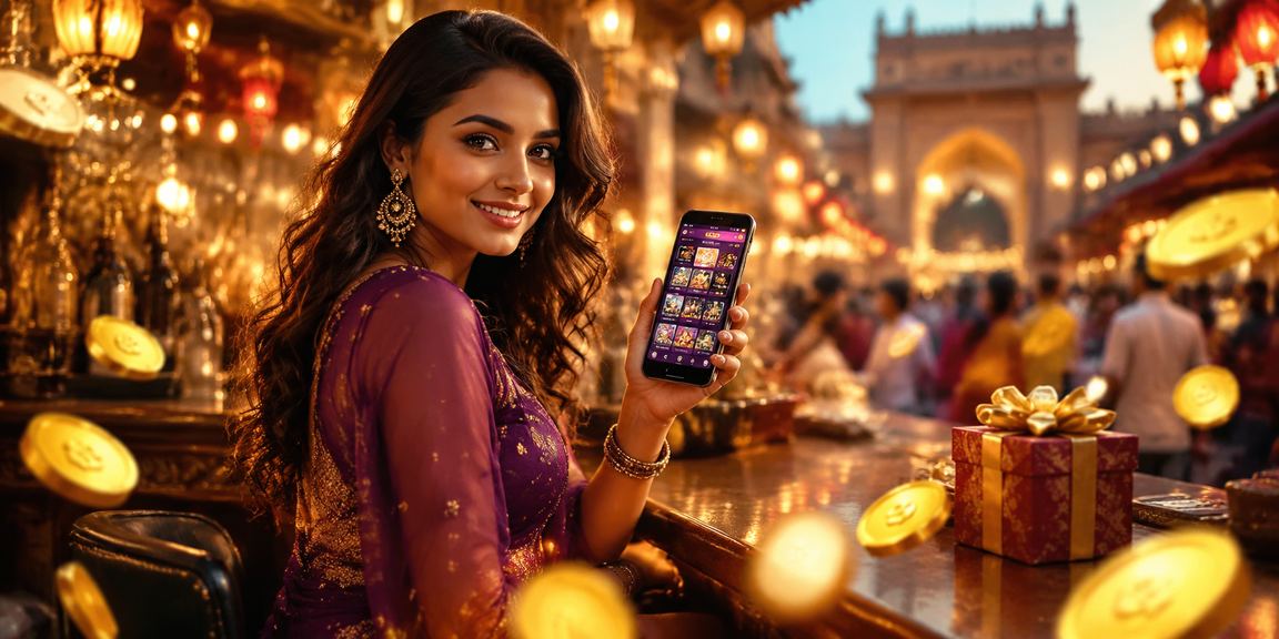 Young woman playing online lottery games on mobile device